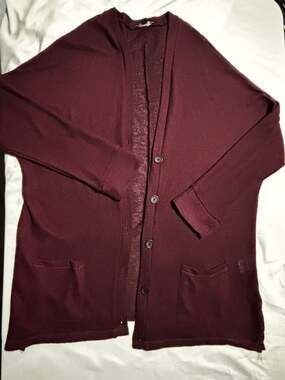 AEO Burgundy Button down  Cardigan Sweater XL